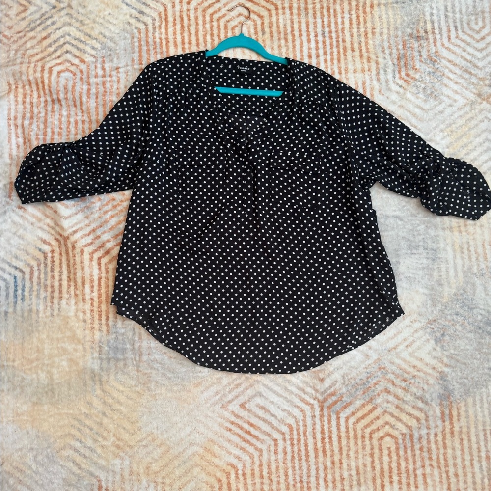 Torrid Black and White Polka Dot Harper Blouse